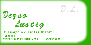 dezso lustig business card